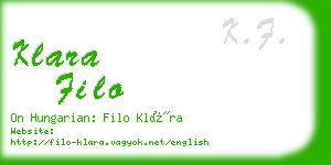 klara filo business card